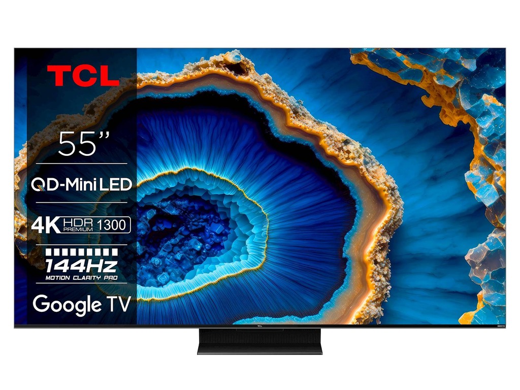 TCL 55"C805 QD-Mini LED 4K TVGoogle TV; DMI 2.1 ALLM 144Hz;144Hz Motion Clarity Pro; Dolby Atmos