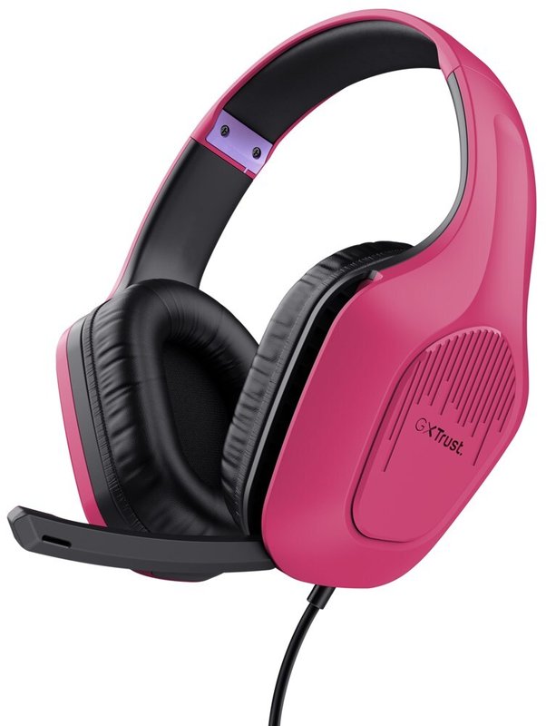 Trust GXT 415P Zirox slušalice žičane pink gaming slušalice, 200 cm kabl, 3.5 mm, over-ear, mikrofon