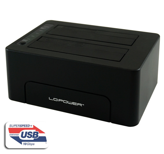 LC-Power LC-DOCK-CHDD docking station,Type C2,5"/3,5" SATA HDDs/SSDs,