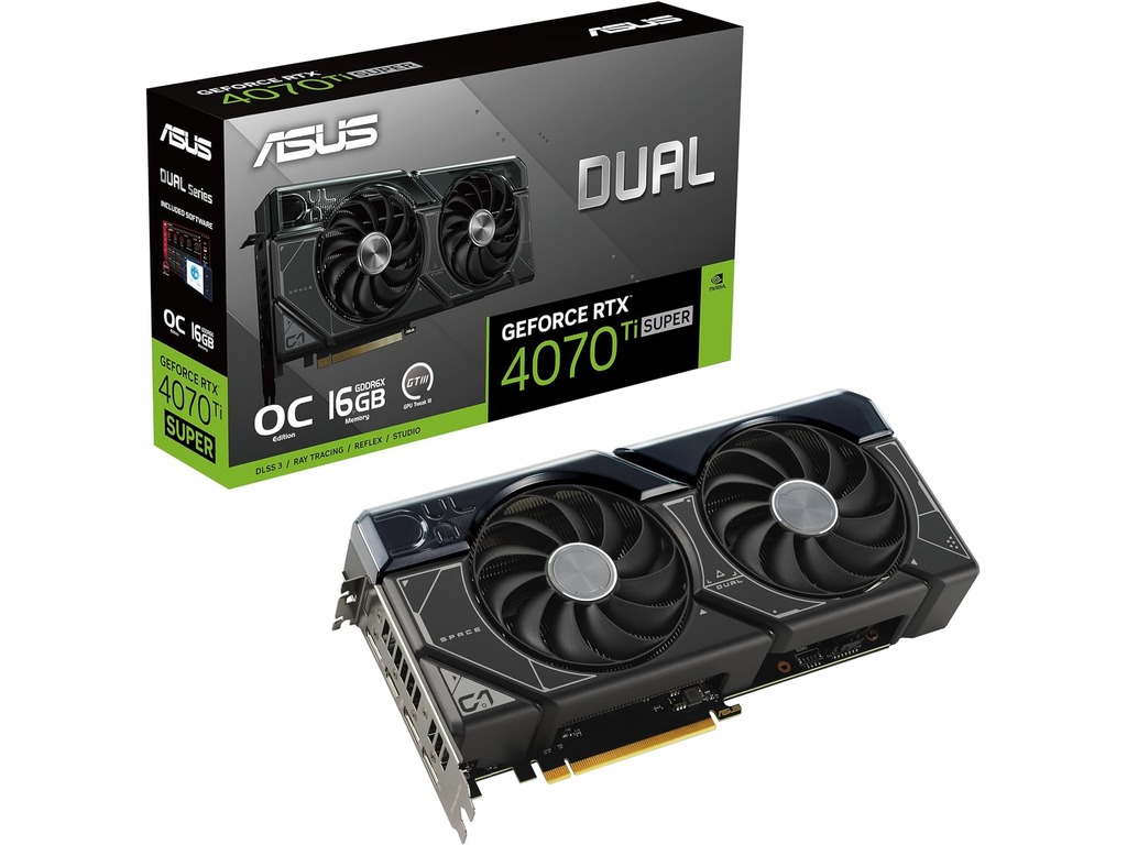 ASUS DUAL-RTX4070TIS-16G-EVOGeForce RTX 4070 Ti SUPER16GB GDDR6X;256bit;1xHDMI,3xDP