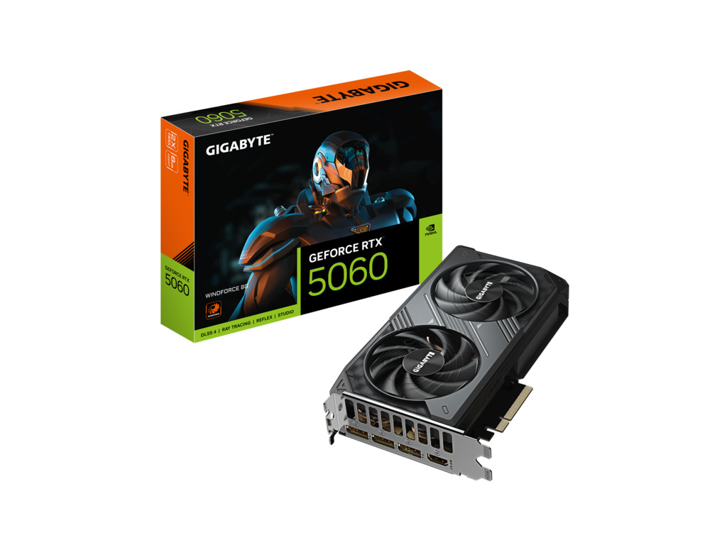 Gigabyte 5060 Windforce 8GB 8GB GDDR7, 128-bit 3x DP, 1x HDMI