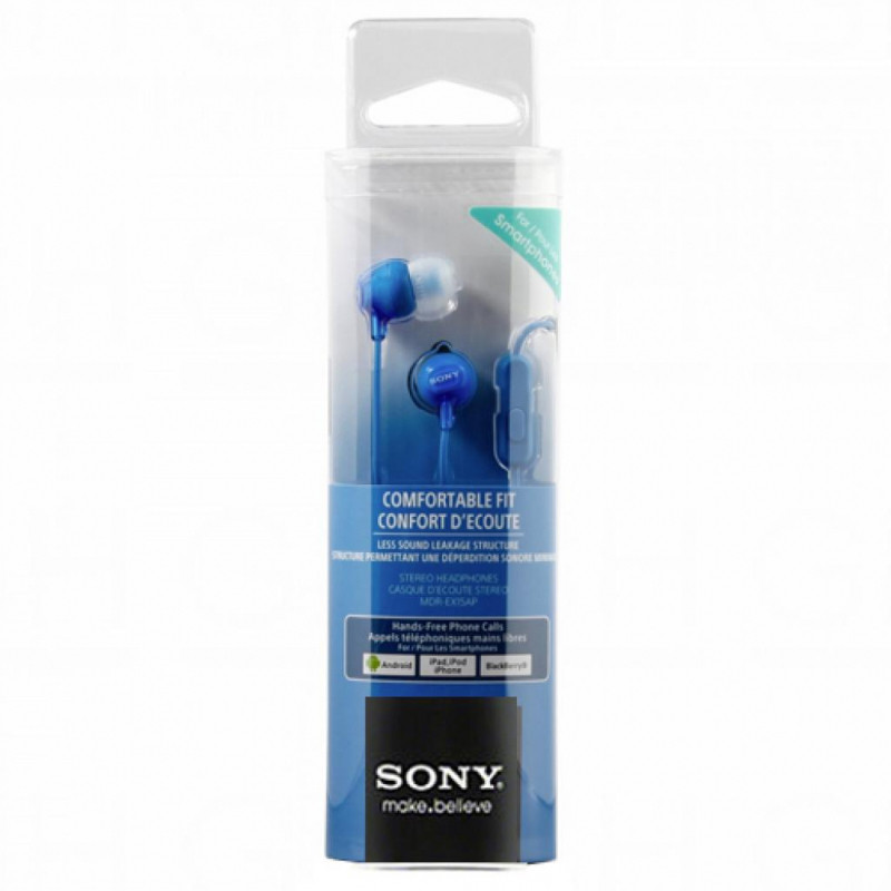 Sony slušalice EX-15 plaveIn-Ear, mikrofon