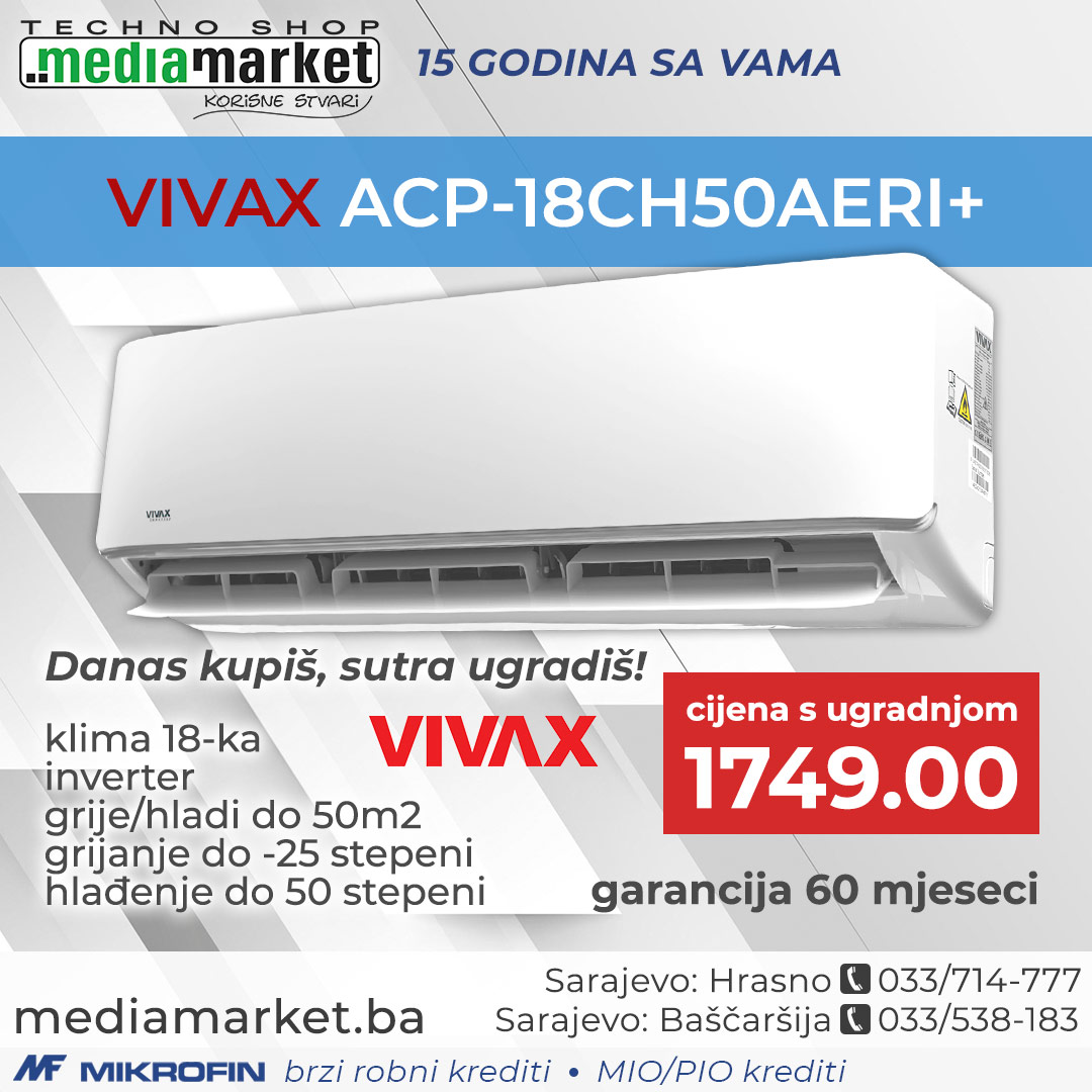 KLIMA VIVAX ACP-18CH50AERI SA UGRADNJOM 