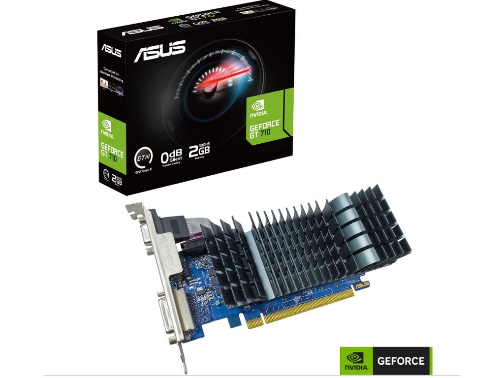 ASUS GT710-SL-2GD5-BRK-EVONVIDIA GeForce GT 7102GB GDDR5, 64bit, 1xDVI-D, 1x D-Sub,