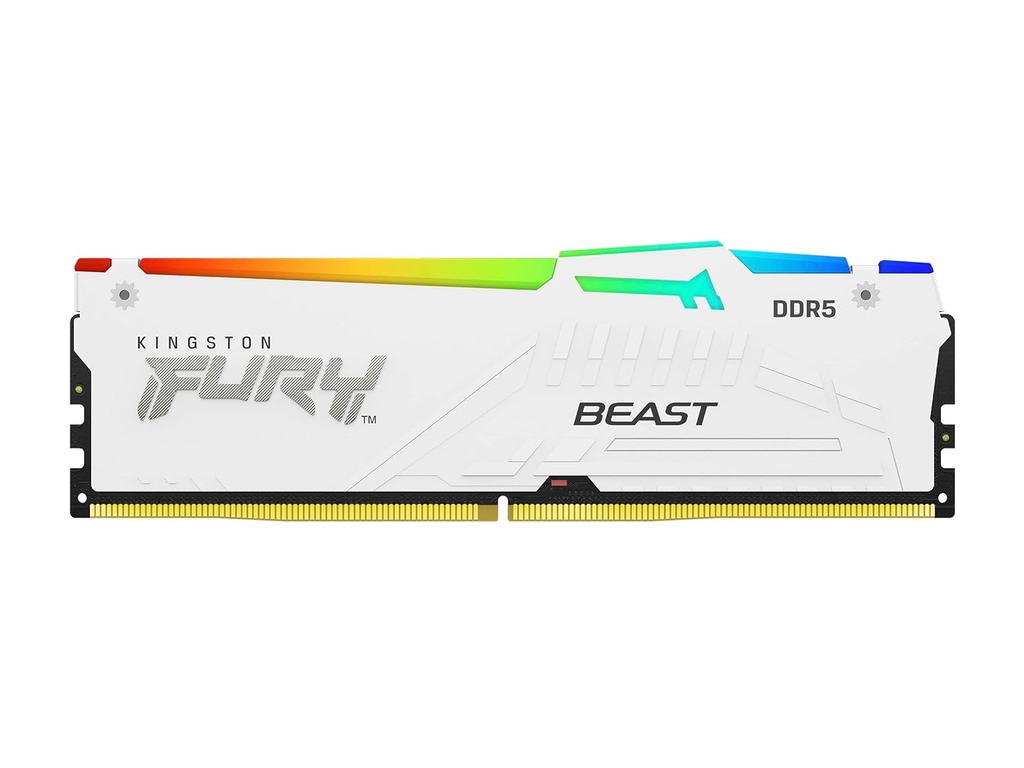 Kingston 16GB 6000MHz DDR5WRGBWhite RGB,Fury Beast (1x16GB),CL30, EXPO,XMP,1RX8, 288-pin 16Gbit