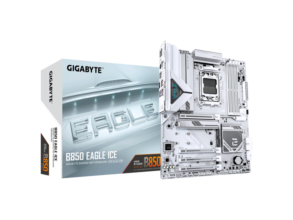 Gigabyte MB B850 Eagle Ice AM5; 4xDDR5; 3xM.2; 4xSATA  8xUSB; HDMI, DP; USB Type-C, ATX;