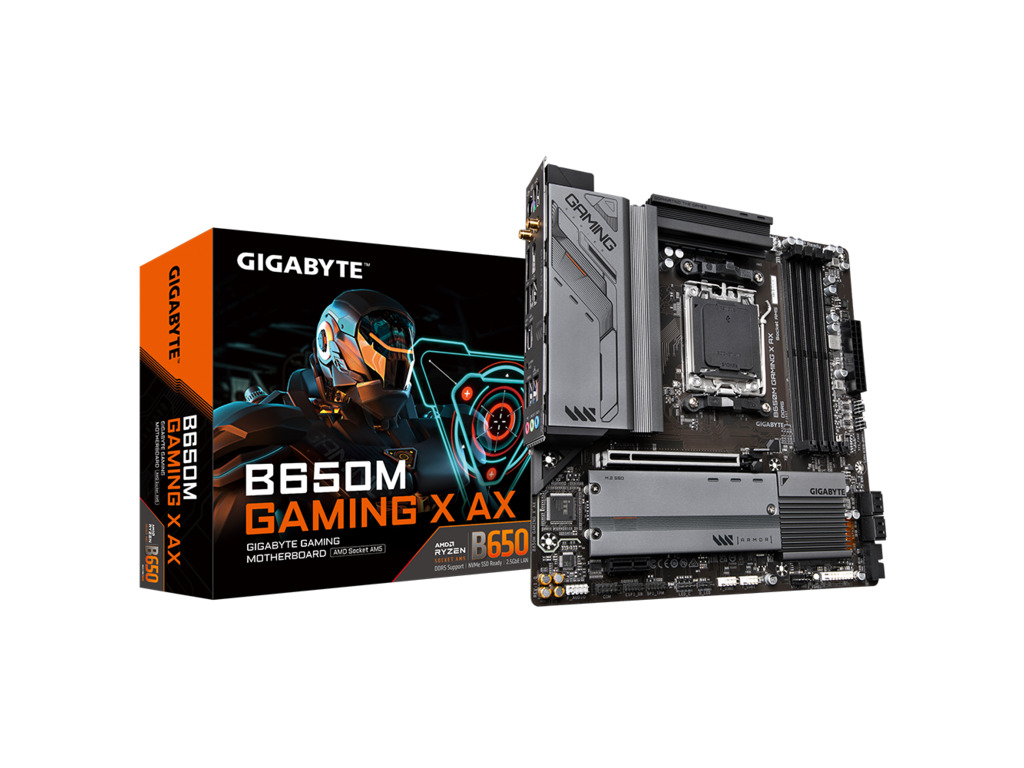 Gigabyte MB B650M Gaming X AXAM5; 4xDDR5; 2xM.2, 4xSATA;6xUSB; 2xDP, 1xHDMI; mATX;