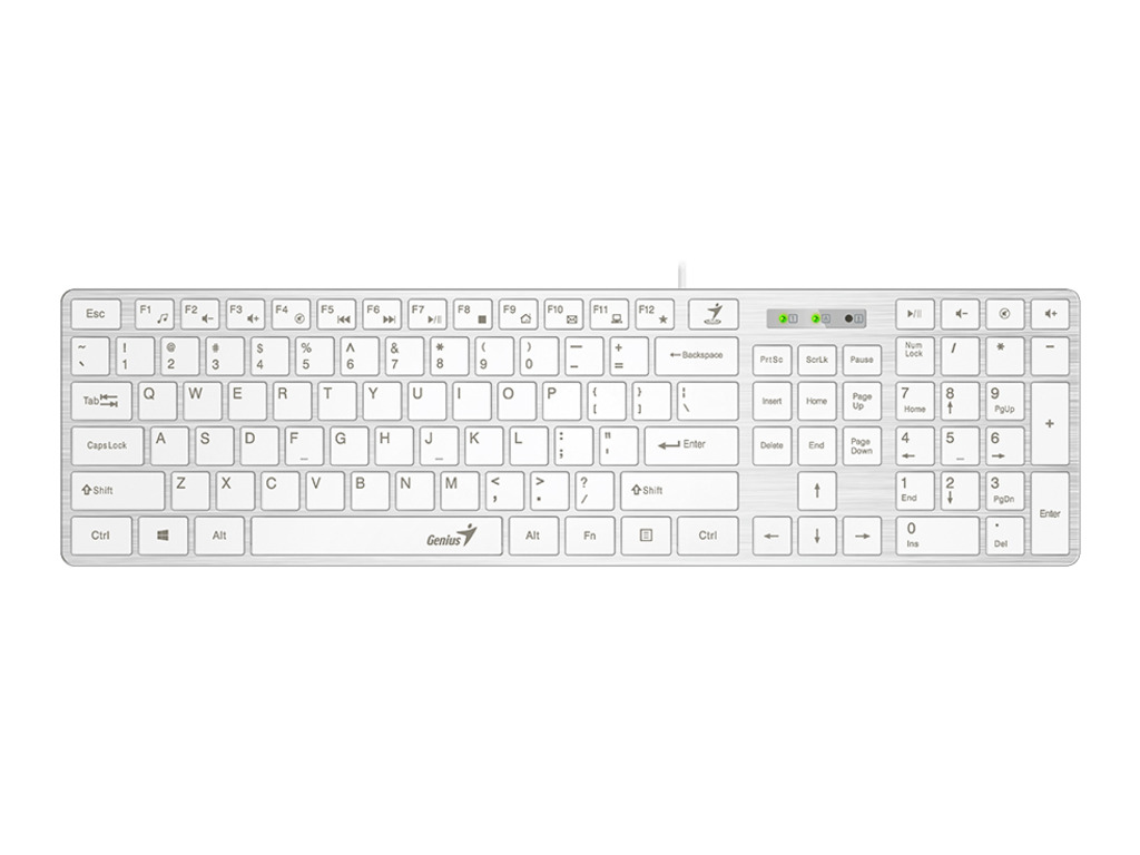 Genius SlimStar 126 tastatura  USB veza, low-profile tipke, bijela-white