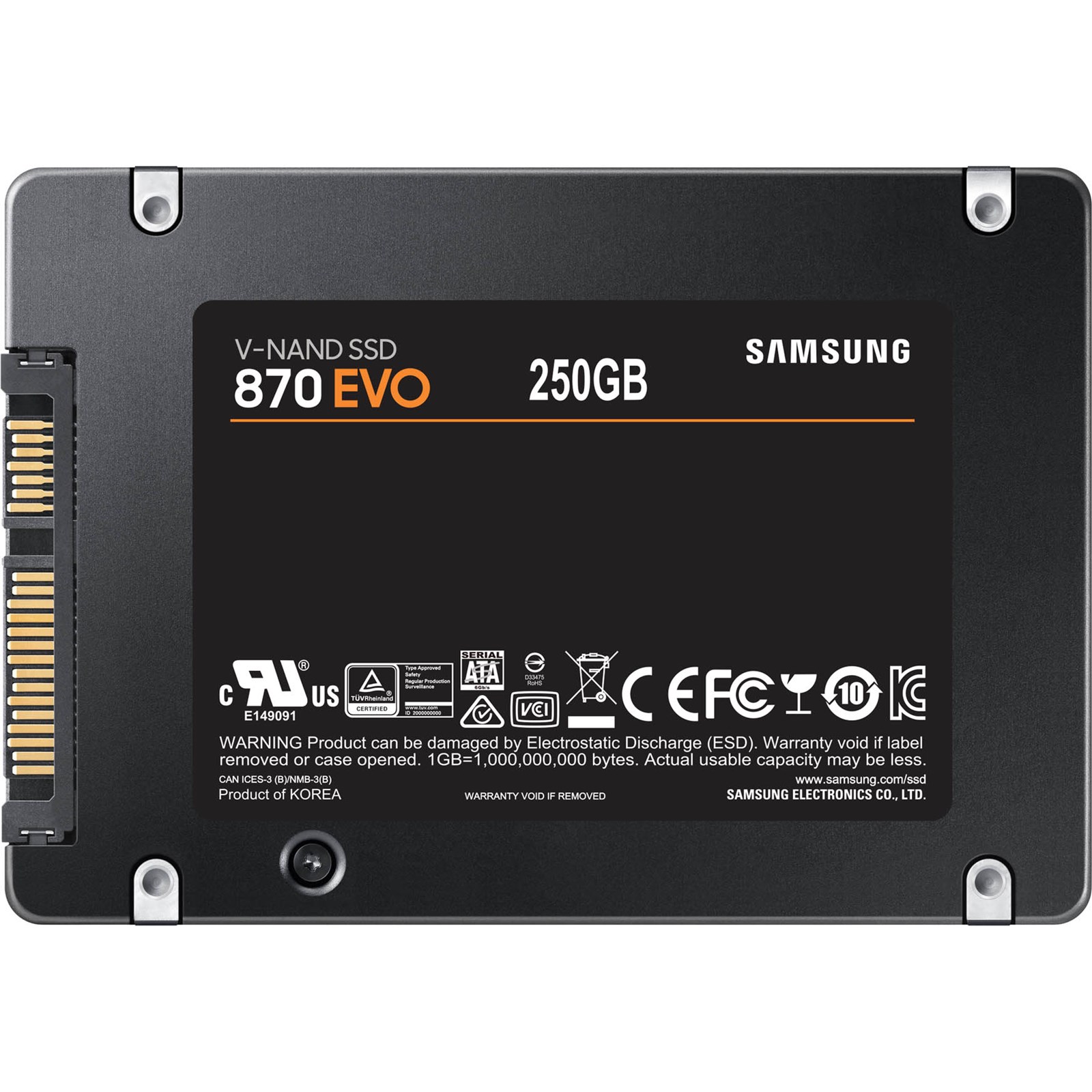 SAMSUNG SSD 870 EVO 250GB2.5'' SATA3;V-NAND MLC560MB/s read,530MB/s write