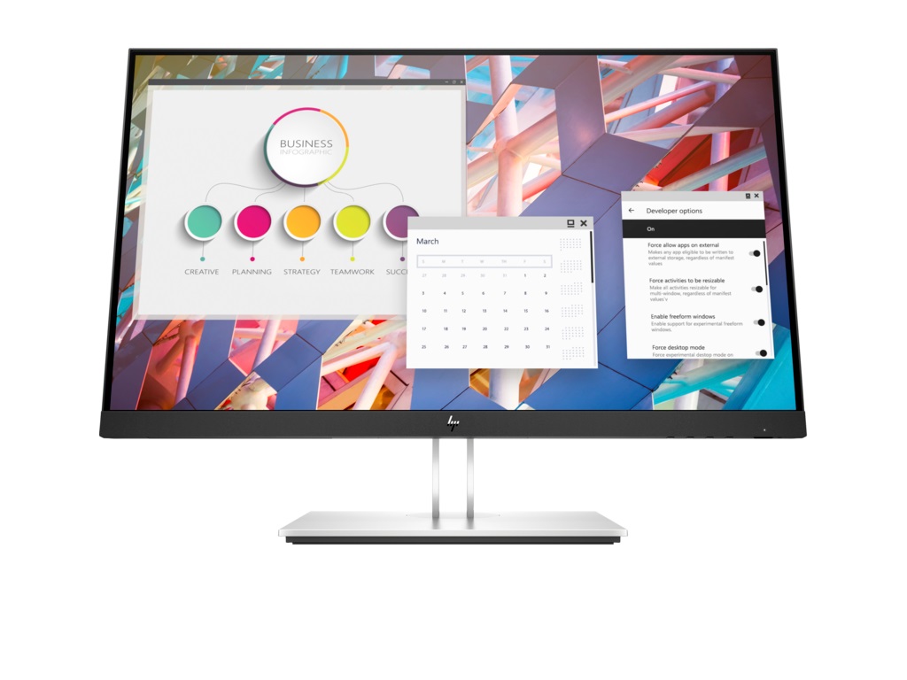 HP E24 G4 FHD Monitor 23,8"23,8",FHD,IPS,250cd,5ms,VGA,HDMI,DP,4xUSB,Height,Pivot,Swivel