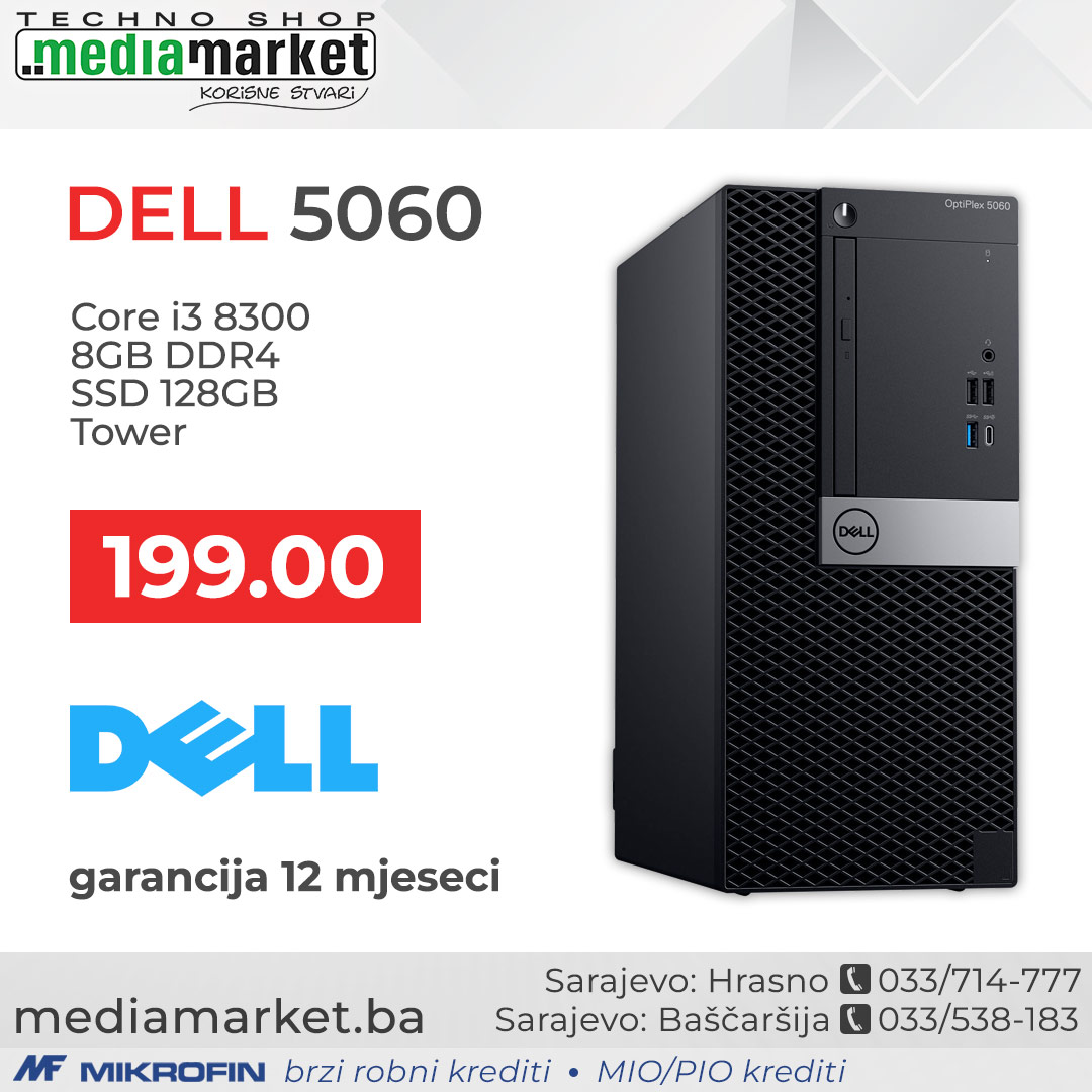 RACUNAR DELL 5060 Core i3-8300 8GB DDR4 SSD 128GB