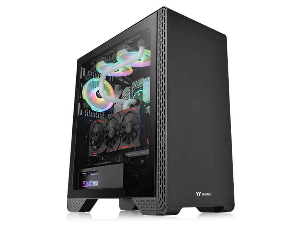 Thermaltake S300 TG Mid tower case, tempered glass, 1x standard fan 120mm