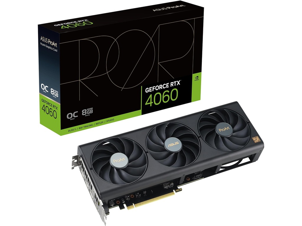 ASUS VGA PROART-RTX4060-O8GNVIDIA GeForce RTX 40608GB GDDR6 128bit;HDMI,3xDP