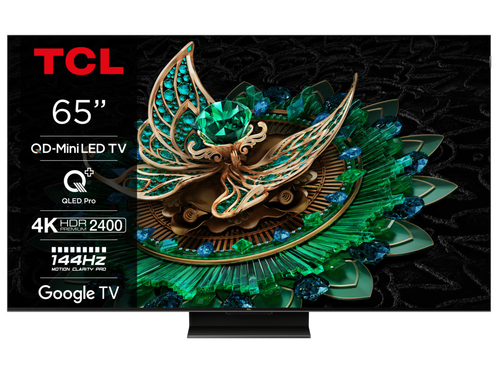 TCL 65"C765 QD-Mini LED 4K TVHDR 2400 nits; QLED PRO;ONKYO 2.1ch; 144Hz VRR; Google TV