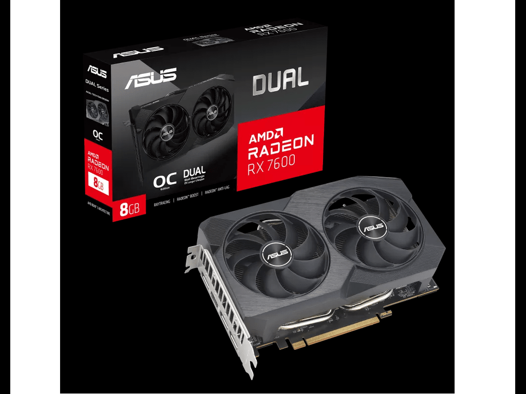 ASUS VGA DUAL-RX7600-O8G-V2AMD Radeon RX 76008GB GDDR6 128bit;HDMI,3xDP