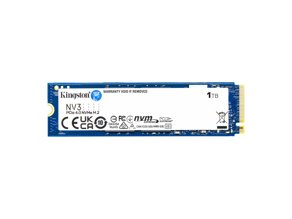 Kingston SSD 1TB NV3NVMe PCIe Gen 4.0x4R/W : 6000/4000MB/s