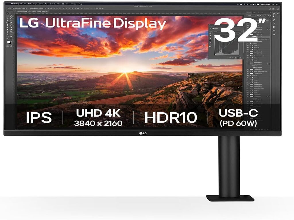 LG 31,5" 32UN880K-B Ergo monit4K 3840x2160, IPS, Ergo stand60Hz, 350cd, 5ms, 2xHDMI, DP, Type-C