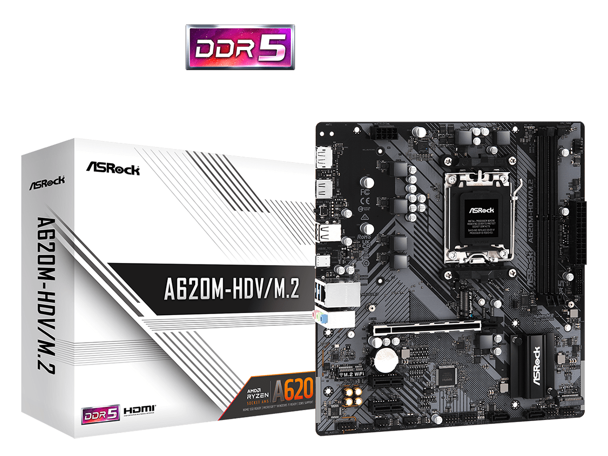 ASROCK MB A620M-HDV/M.2AM5, 2xDDR5, DP, HDMI, 2xM.22xSATA, RAID, microATX