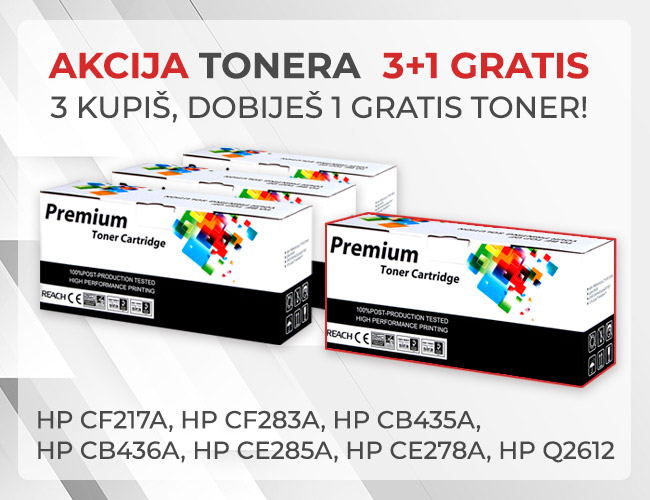 AKCIJA TONERI KUPIS 3 DOBIJES 1 GRATIS TONER
