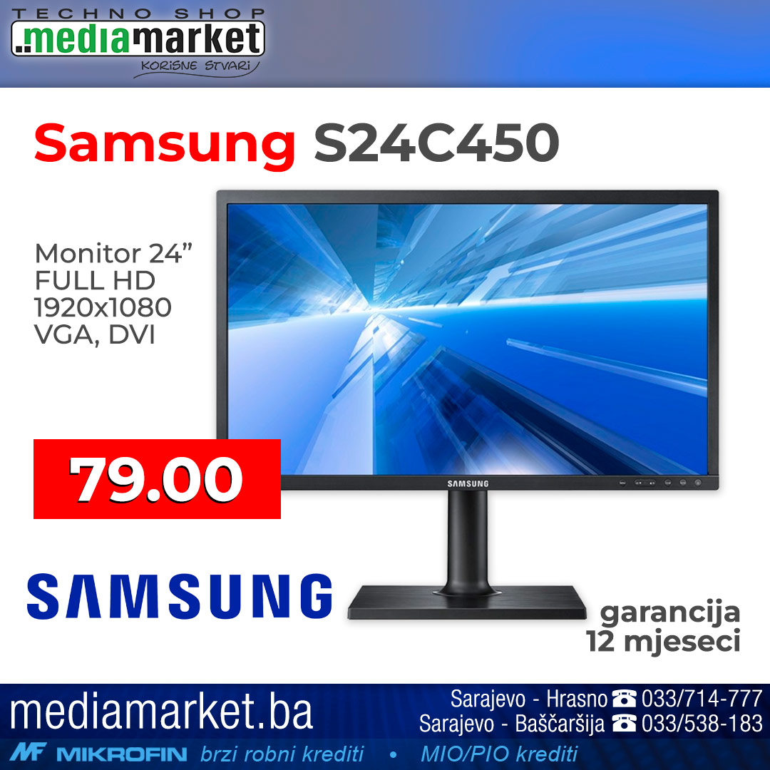 MONITOR  SAMSUNG S24C450 FULL HD