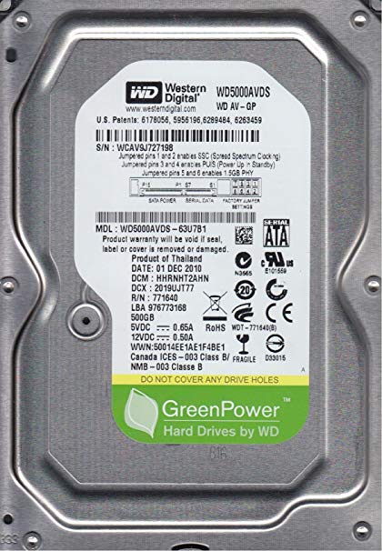 WD HDD 500GB SATA2 32MB PullAV-GP,Pull Drive;12mjeseci garancije