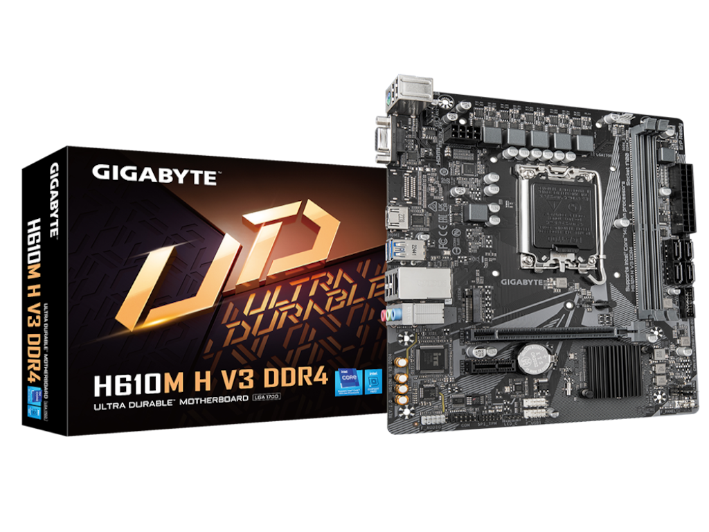 Gigabyte MB H610M H V3 DDR4LGA1700; 2xDDR4; M.2, 4xSATA6xUSB; VGA, HDMI; mATX