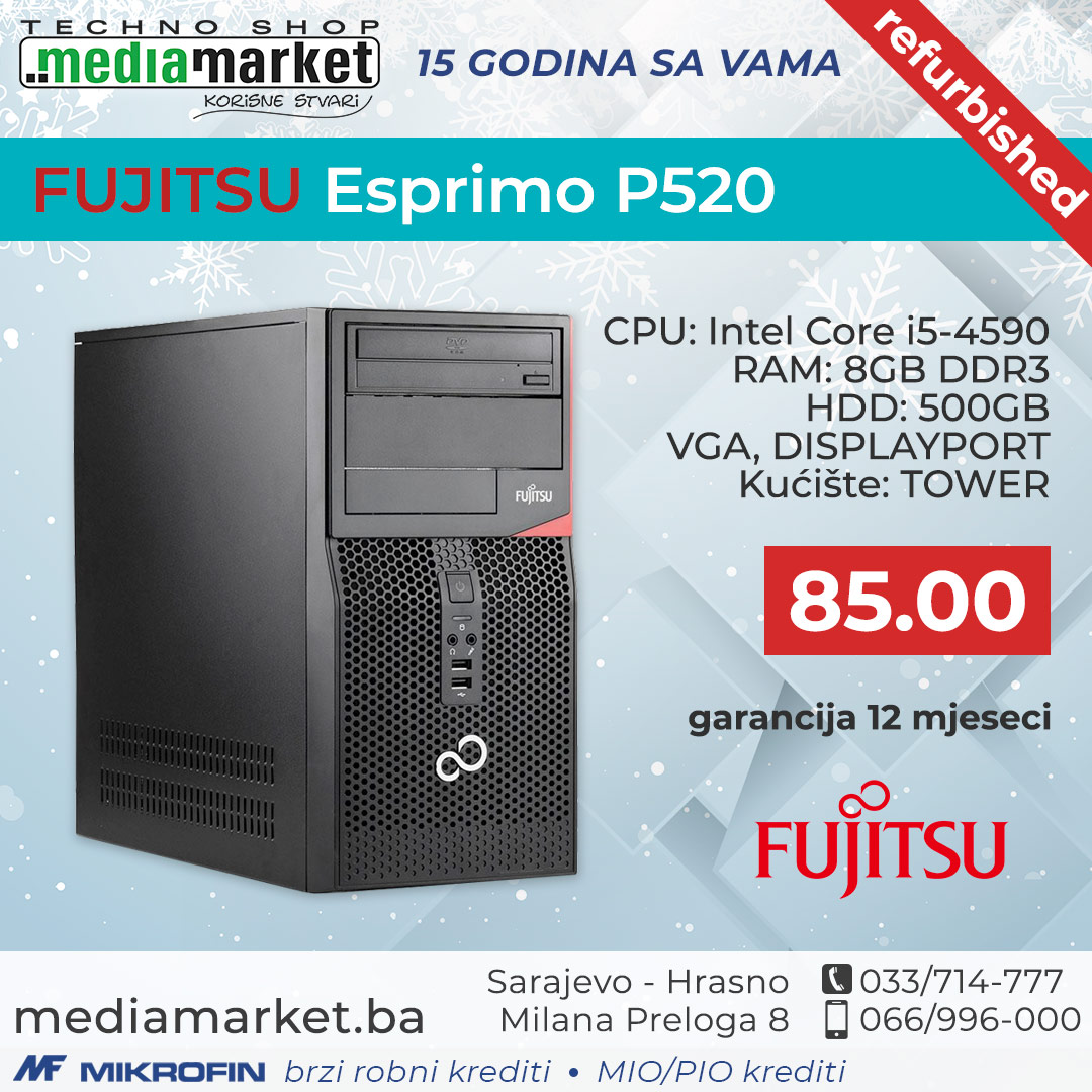 Racunar FSC P520, Intel Core i5-4590, 8GB DDR3, HDD 500GB, VGA, DISPLAYPORT, TOWER