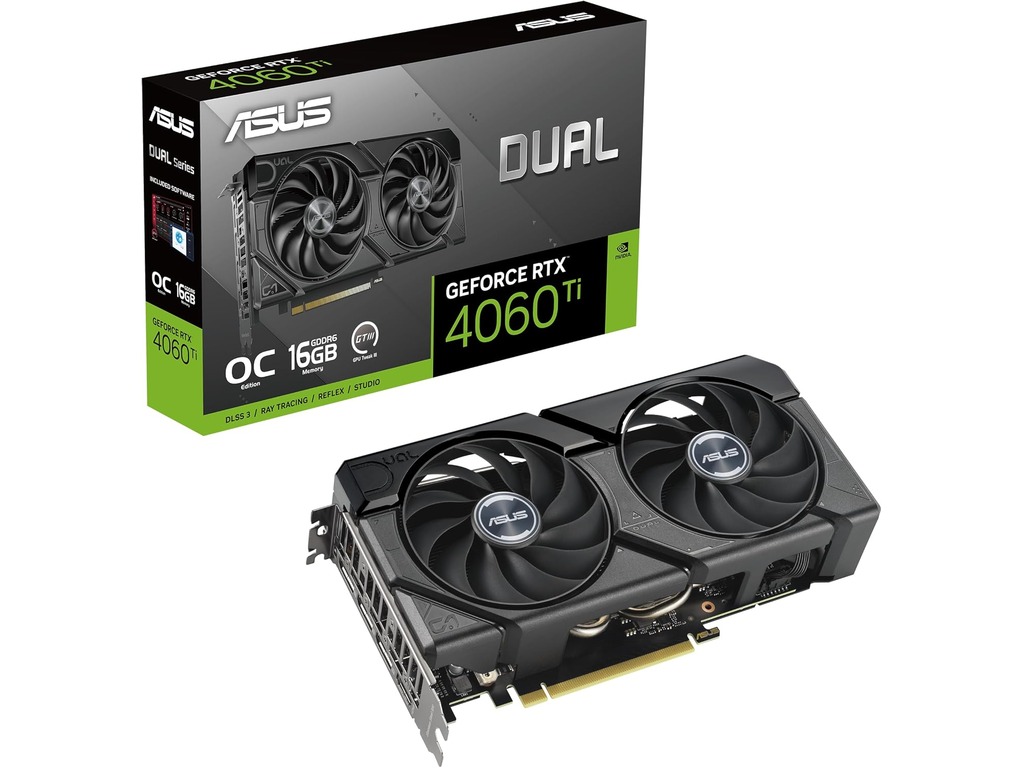 ASUS VGA DUAL-RTX4060TI-O16GNVIDIA GeForce RTX 4060 Ti16GB GDDR6 128bit;HDMI,3xDP