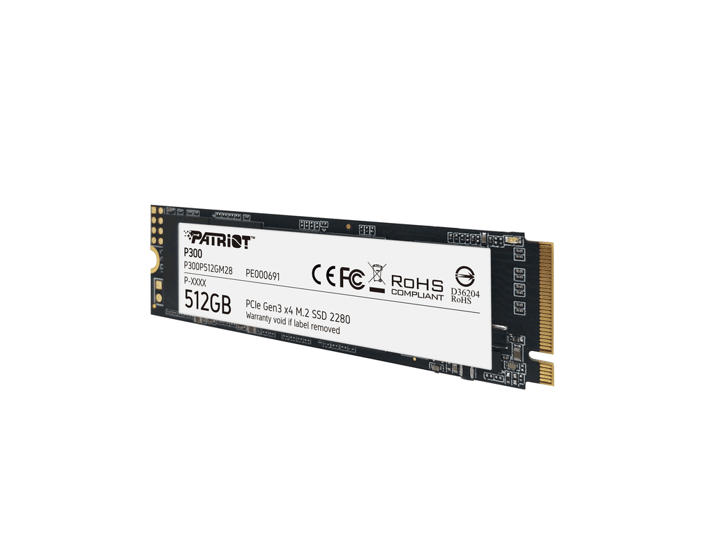 Patriot SSD 512GB M.2;P300 M.2 PCIe Gen 3 x4;up to R/W : 1700/1100MB/s