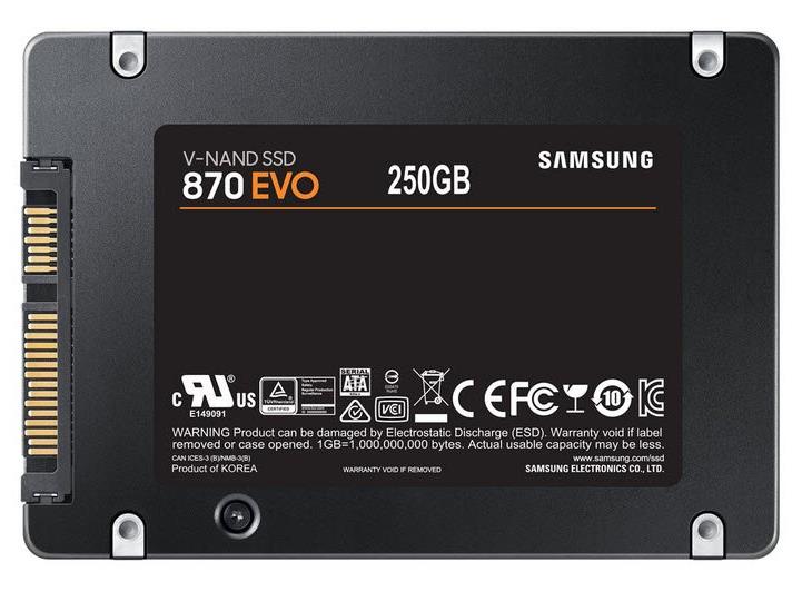 SAMSUNG SSD 870 EVO 250GB2.5'' SATA3;V-NAND MLC560MB/s read,530MB/s write