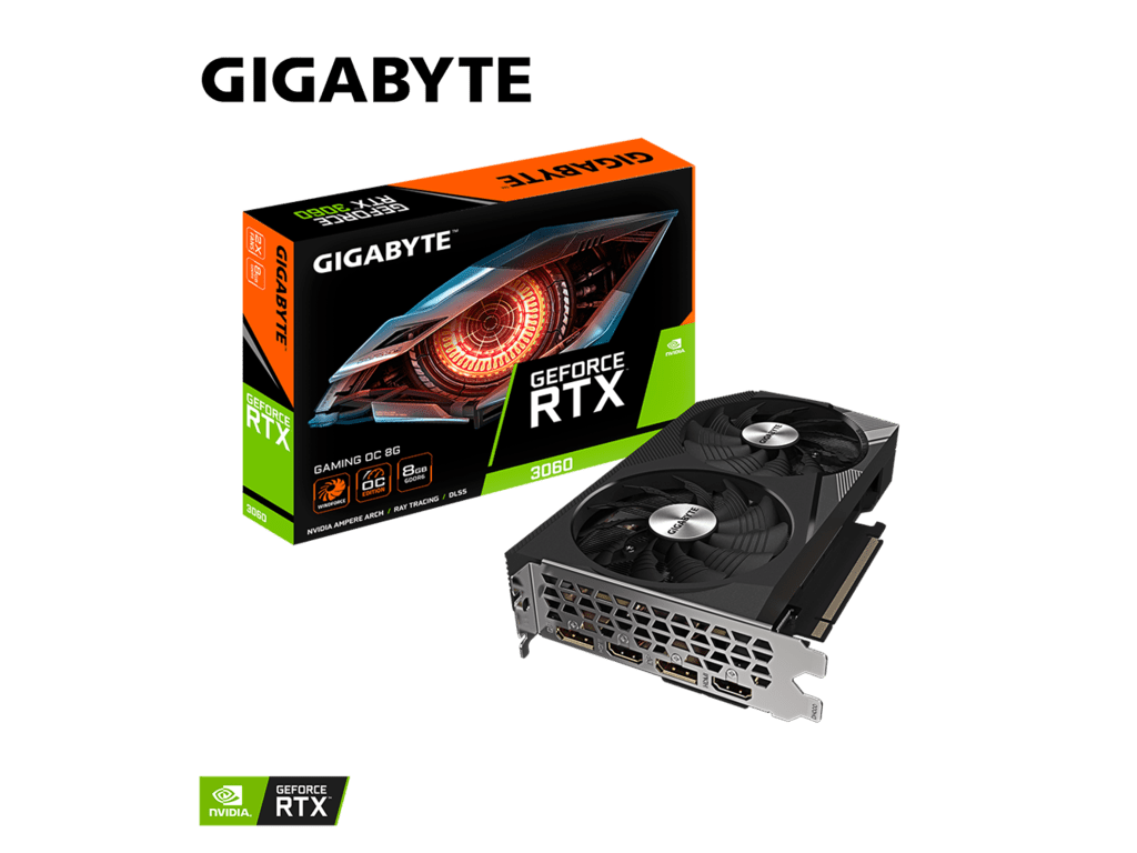 GIGABYTE GV-N3060GAMING OC-8GDnVidia GeForce RTX 30608GB GDDR6 128bit;2xHDMI,2xDP