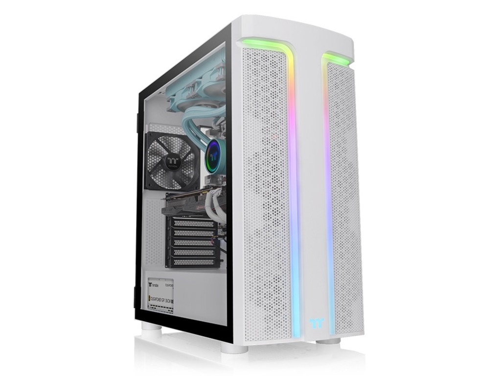 Thermaltake H590 TG Snow ARGB Mid tower, tempered glass 2x RGB lightning strips
