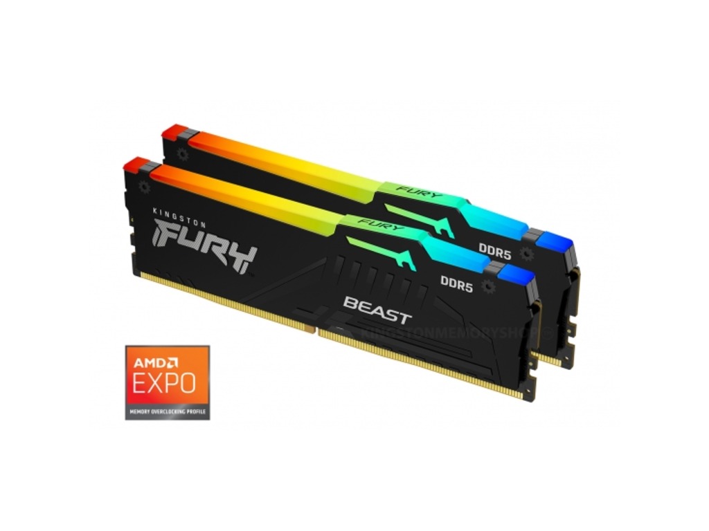 Kingston 32GB 5600MHz DDR5 RGBFury Beast (2x16), CL36, EXPO