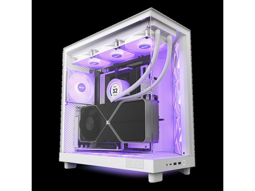 NZXT CASE H6 FLOW WHITE RGB mini-ITX, Micro-ATX, ATX, Mid-tower, 3x  RGB fan