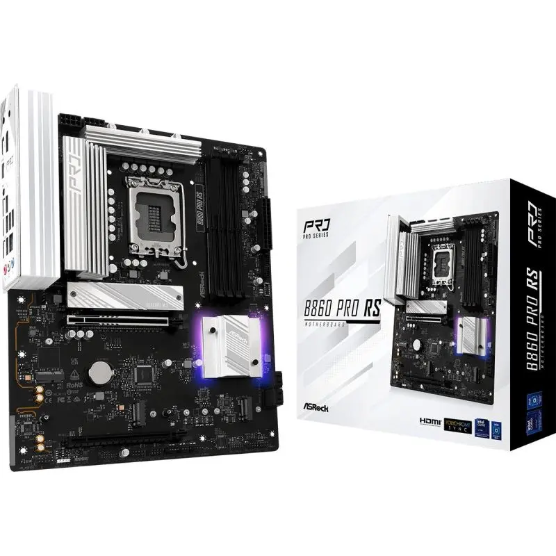 ASROCK MB B860 PRO-AIntel B860, 4xDDR5, 3xM.24xSATA3, 16xUSB, HDMI, DP, RAID, ATX