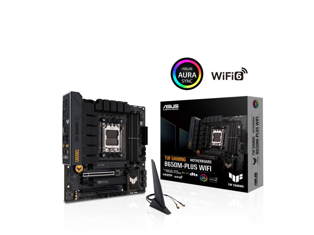 ASUS MB TUG GAMING B650M-PLUSWIFI, AM5, 4x DDR5, DP, HDMI,2x M.2, 4x SATA, 8xUSB, mATX