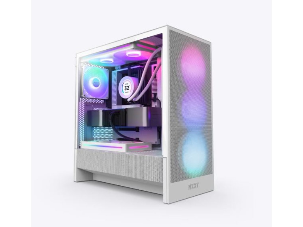 NZXT CASE H5 FLOW WHITE RGB mini-ITX, Micro-ATX, ATX, Mid-tower, 4x fan