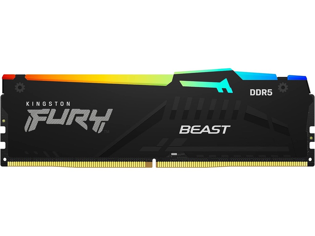 Kingston 16GB 6000MHz DDR5 RGBFury Beast (1x16GB), CL30,XMP, 1RX8, 288-pin 16Gbit