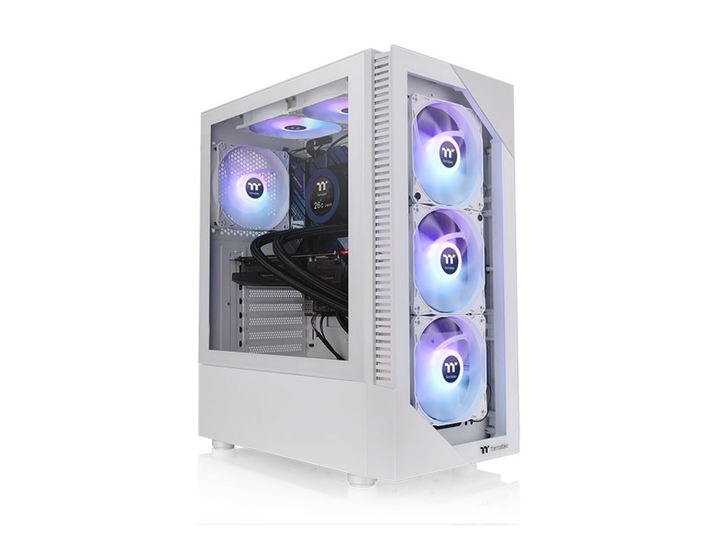 Thermaltake View 200 ARGB Snow Mid tower, tempered glass, 3x 120mm ARGB Lite fan