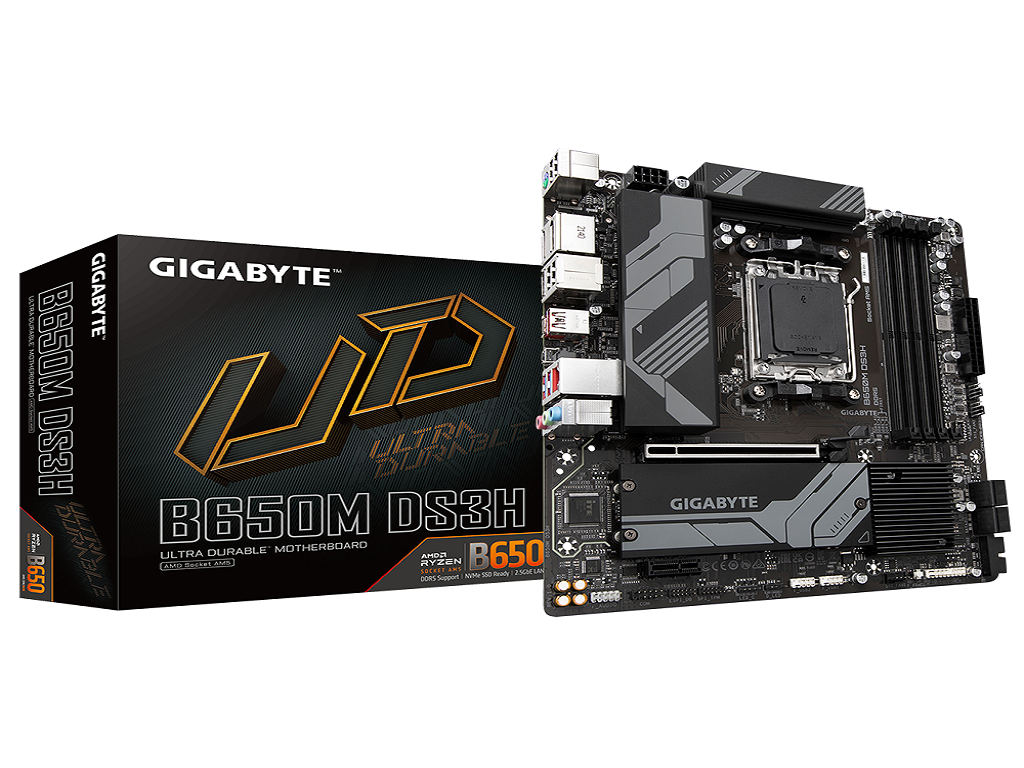 Gigabyte MB [B650M DS3H]AM5; 4xDDR5; 2xM.2;4xSATA; 6xUSB; 2xDP; 1xHDMI; mATX