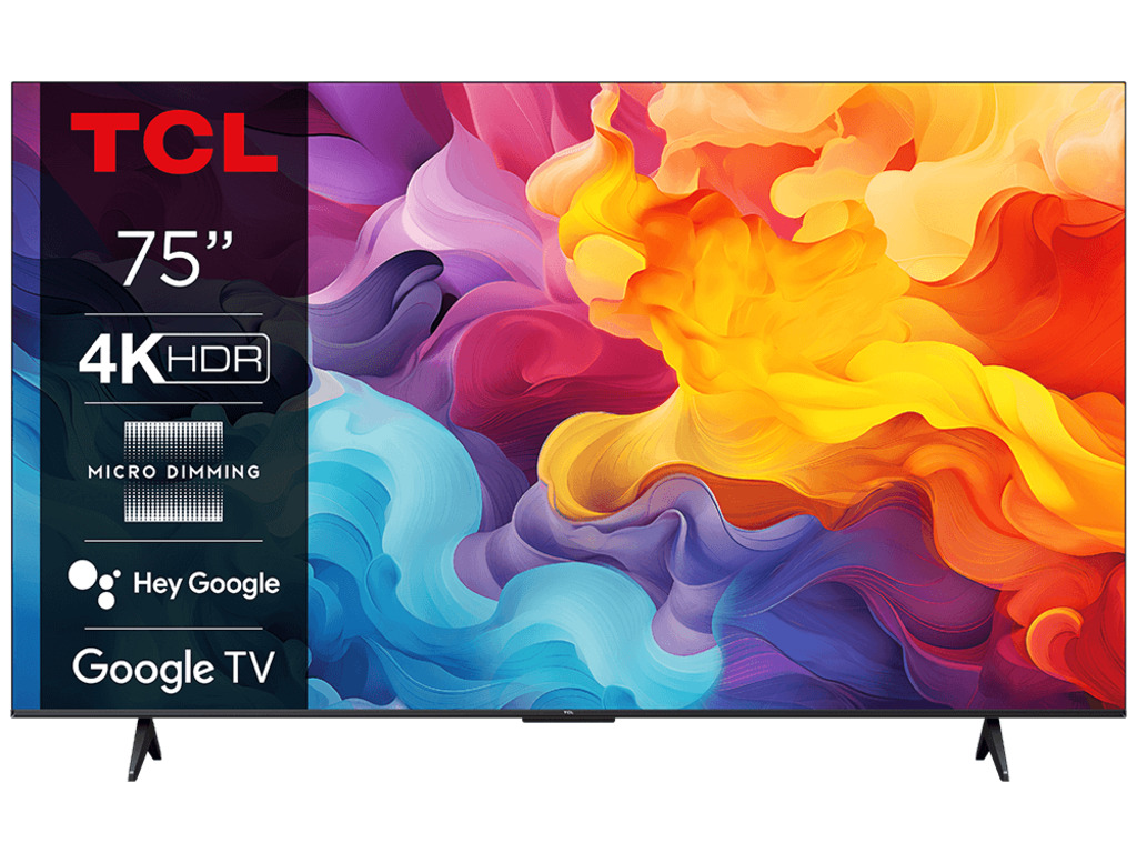 TCL 75"V6B 4K HDR TV Google OSHDR10 and HDR HLG; HDMI 2.1;Game Master 2.0; Dolby Audio