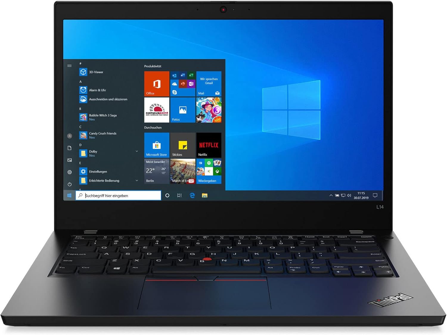 LAPTOP LENOVO L14 RYZEN 5 4500U/16GB DDR4/SSD 256GB/14"