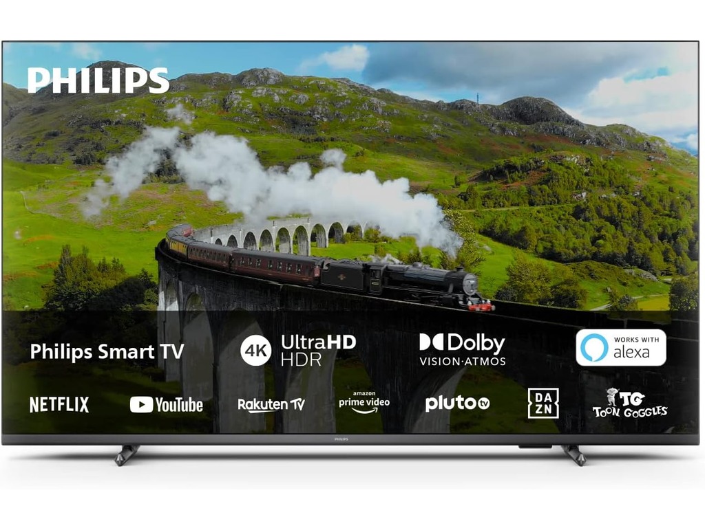 Philips 43''PUS7608 4K SmartHDR formati; Dolby VisionDolby Atmos; Pixel Precise; 2.1 HDMI