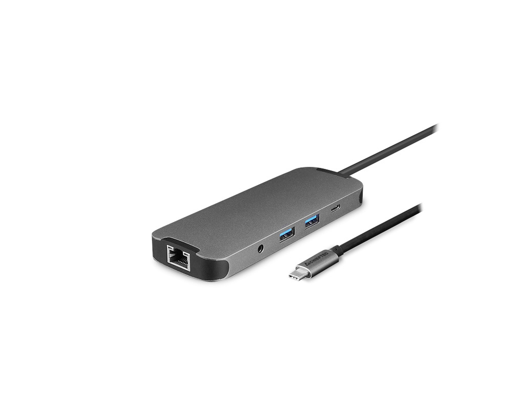 Chieftec Docking 9-in-1USB-C, 80W, Gigabit LanHDMI 2.0, 2xUSB 3.2, Card Reader