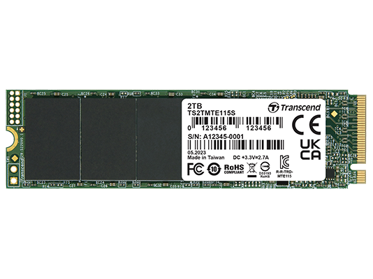Transcend SSD 2TB M.2 NVMePCIe Gen3 x4,3,200/1,900 MB/s