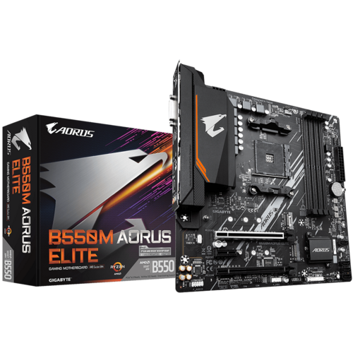 GIGABYTE MB B550M AORUS ELITEAMD B550;AM4;4xDDR4DVI,HDMI,RAID;micro ATX