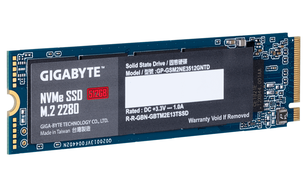 GIGABYTE M.2 PCIe SSD 512GBNVMe 1.3,GP-GSM2NE3512GNTD1700 MB/s /1550MB/s