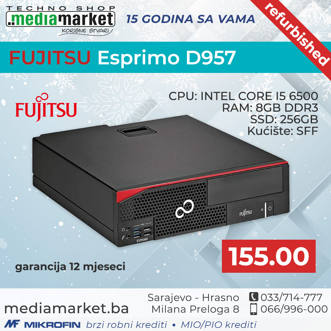 RACUNAR FSC D957, INTEL CORE I5 6500, 8GB DDR3, SSD 256GB, SFF