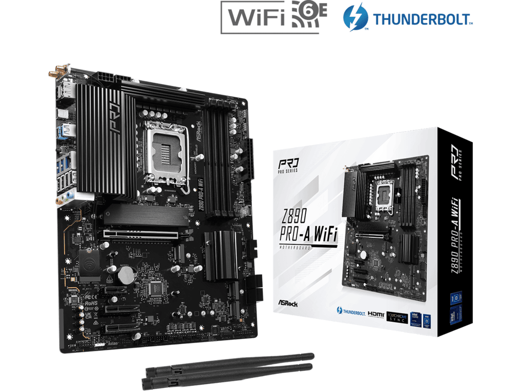 ASROCK MB Z890 PRO-A WIFILGA1851, 4xDDR5, 4xM.2, 4xSATAHDMI, DP, Thunderbolt USB4, ATX, RAID