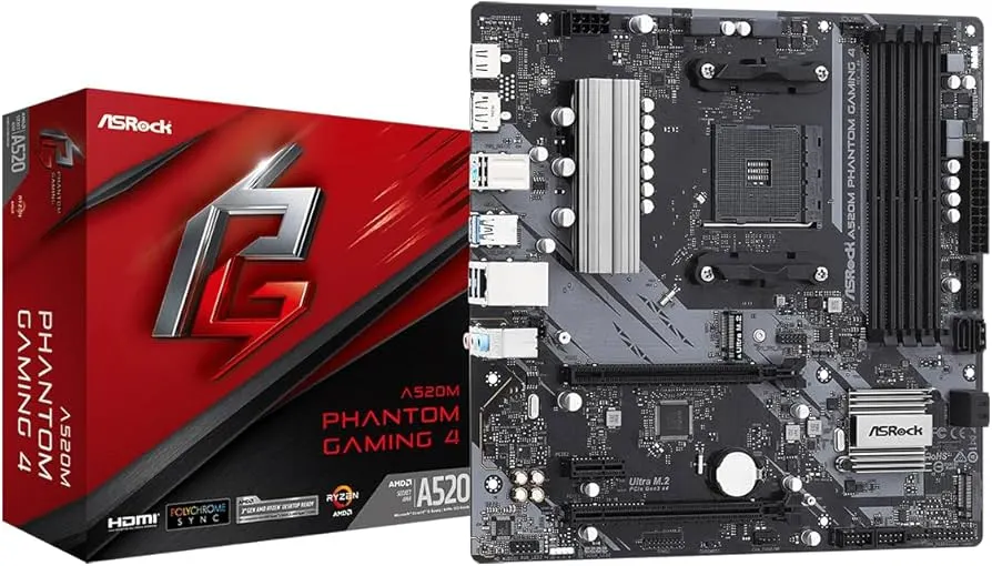 ASROCK A520M PHANTOM GAMING 4AMD A520;AM4;4xDDR4;RAIDHDMI,DP;micro ATX